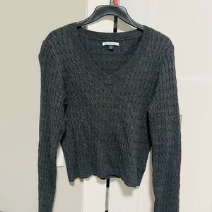 American Eagle Outfitters Charcoal V-Neck Sweater